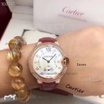 Perfect Replica Cartier Ballon Bleu watch 36mm Rose Gold Diamond